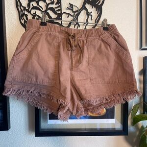 Fringed Tan Women's Shorts